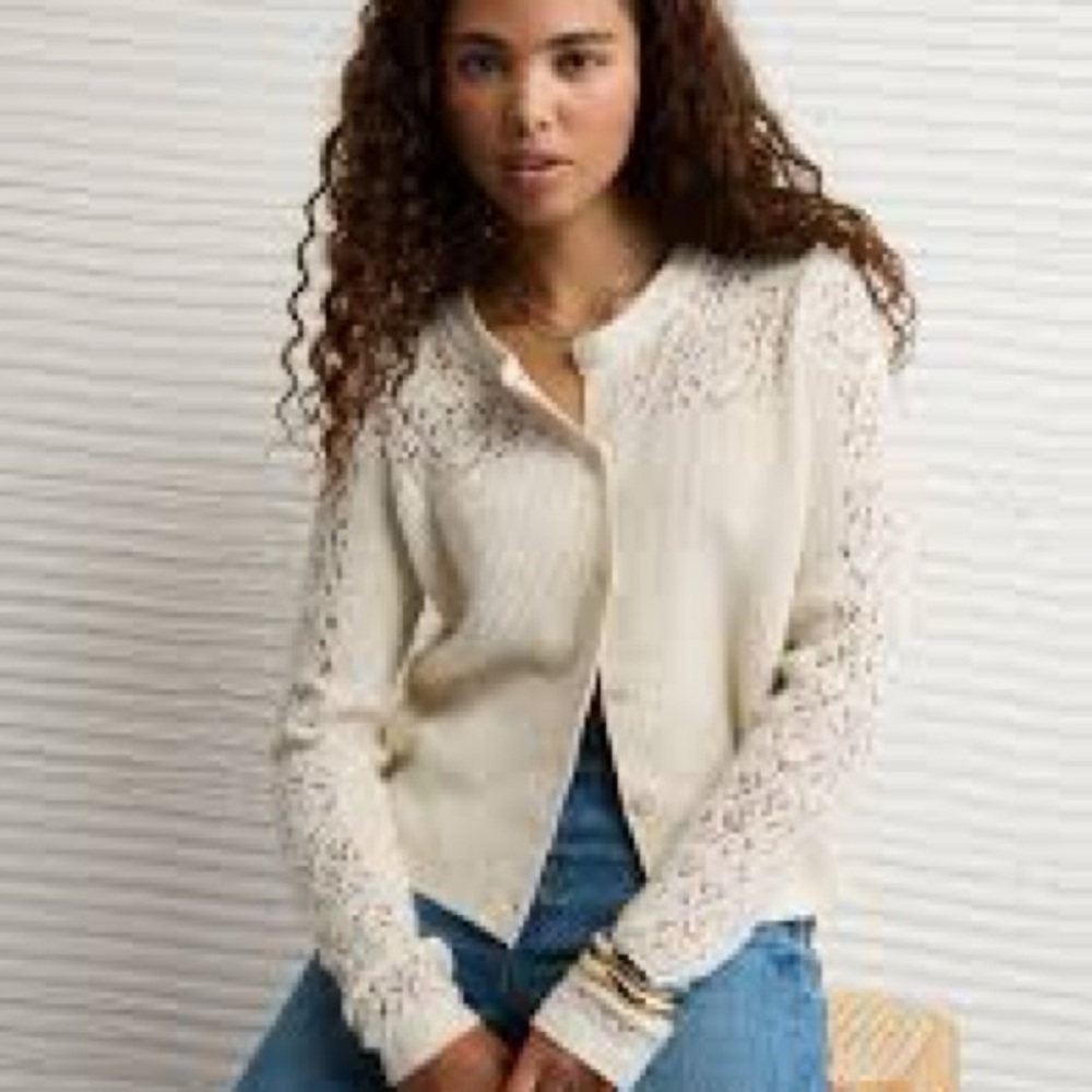 Elegant Cream Lace Women's Sweater